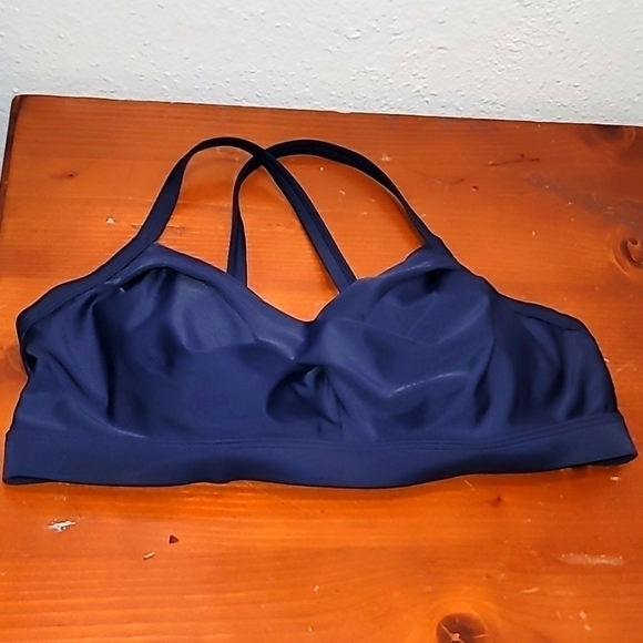 ATHLETA TWISTER GATHERED BIKINI TOP BLUE 38B/C - Picture 1 of 6